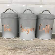 New Build On Instagram Makeshift Tea Coffee Sugar Jars The Jars Were 1 99 Each From Homebargains And The Sticker Tea Coffee Sugar Jars Sugar Jar Tea Jar