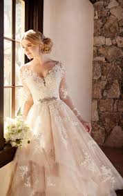 Short sleeve blouson beaded gown in rose mercury. Long Sleeve Wedding Dresses Gowns With Sleeves Essense Of Australia