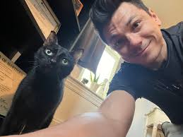 My spooky boy wasted NO time 🖤 get the cat house!!! Funny backstory… my bf  was so proud of finding this today while I was at work. Well, I get home and