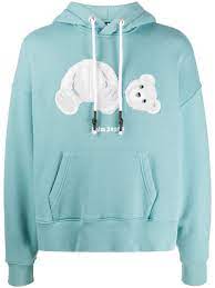The ballerina hasn't got fair hair. Shop Blue Palm Angels Teddy Bear Hoodie With Express Delivery Farfetch
