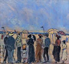 The Beach at Trouville by Henry Saint-Clair