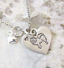 Dainty Samoyed Dog Hand Stamped Personalized Heart Necklace Personalized Personalized Heart Necklace Necklace Etsy Personalized Heart