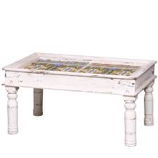 Santi carved wood coffee table. Ruffin Distressed Reclaimed Wood Tile Fitted Coffee Table