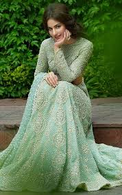 Mint Green Color Designer Lehenga Choli Dresses Fashion Bridal Dresses