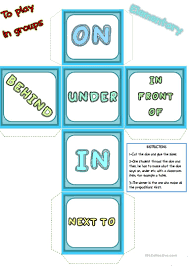 Try this worksheet, where you can cut out dice and get suggestions on a few fun math games to play. Prepositions Of Place Words Dice English Esl Worksheets For Distance Learning And Physical Classrooms