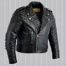Customized Handmade Men S Full Black Studded Genuine Cowhide Leather Jacket In 2020 Studded Leather Jacket Leather Jacket Black Studded