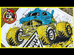 Megalodon monster truck coloring pages. Video Super Monster Truckc Coloring Pages