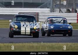 Dean Desantis, David Hinton, Porsche 911, Richard Bateman, Roger Barton,  Lotus Elan S2, Masters Historic Racing, International Trophy for Classic GT  C Stock Photo