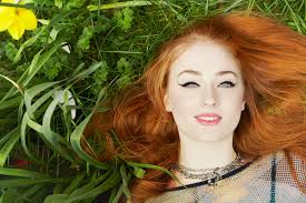 Wedding makeup redhead blue eyes hair colors 17+ ideas for 2019. 1132953 Face Women Outdoors Women Redhead Model Portrait Long Hair Blue Eyes Nature Open Mouth Grass Yellow Flowers Makeup Red Lipstick Smiling Lying Down Hair Skin Sophie Turner Head Flower Girl Beauty