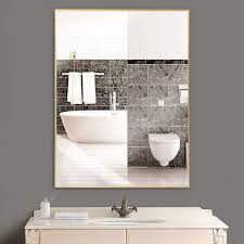 50, 60, 70 or 90 cm. Vanity Mirror Rectangular Bathroom Mirror Wall Mirror With Metal Frame Explosion Proof Hd Silver Mirror Gold 30x50cm 11 8x19 7in Art Deco Mirror Furniture Home Oneinfive Com Au