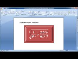 Tahukah anda bahwa cara membuat rumus di word ternyata sangat mudah dilakukan. Belajar Microsoft Word 2007 Cara Membuat Rumus Persamaan Matematika Math Equations Di Word 3 Youtube