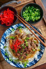 Gyudon Japanese Beef Rice Bowl Recipe Rice Bowls Recipes Japanese Beef Easy Japanese Recipes