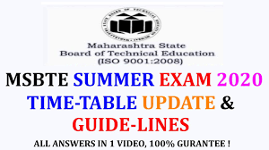 Msbte Summer Exam 2020 Time Table Update Guidelines In Hindi Youtube