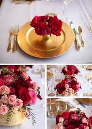 Pink Red Gold Colors For Wedding Table When Your Big Day Red Gold Wedding Red Wedding Theme Wedding Colors Red