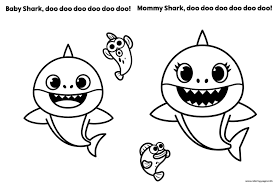 Here is a small collection of shark coloring sheets for your children to fill attractive colors. Baby Shark And Mommy Shark Coloring Pages Printable