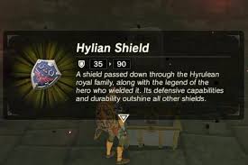 The shield is similar to twilight princess as well, measuring about 20 x 25 (51cm x 64cm) and weighing about 5 lbs (2.3 kg). Zelda Breath Of The Wild Hylian Shield Location How To Beat Stalnox For The Best Shield In The Game Eurogamer Net