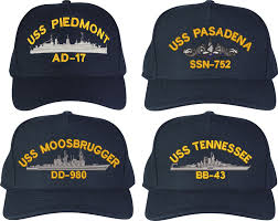 Hat of a captain who sails the seven seas. United States Navy Custom Embroidered Ship Ball Caps
