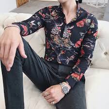 Big & tall croft & barrow® dress shirt & tie set. Designer Shirt Men Long Sleeve Club Party Wedding Men Shirt Floral Print Shirt Camisa Shopee Indonesia