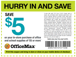 Officemax 5 Off 25 School Supplies Printable Coupon School Supplies Office Max Printable Coupons