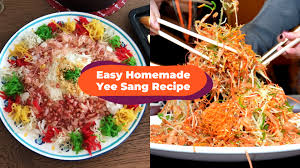 Yu sheng was believed to have been created by the cantonese community in singapore and malaya. Easy Homemade Yee Sang Recipe For An Intimate Cny 2021 Celebration At Home Klook Travel Blog