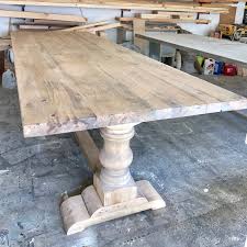Solid Wood Handmade Pedestal Trestle Table Free Shipping Etsy In 2020 Dining Table Trestle Dining Tables Rustic Dining Table