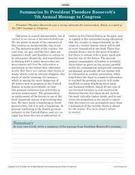 Summarize It President Theodore Roosevelt S Message 8th Grade Reading Comprehension Worksheets Informational Reading Passages 8th Grade Reading