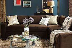 The Virtues Of Clear Decor Life Your Way Brown And Blue Living Room Brown Sofa Living Room Brown Couch Living Room