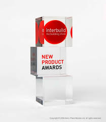 Interbuild Award Polished Acrylic Award With Encapsulated Screen Printed Logo Berry Place Trophy Design Glass Awards Acrylic Awards