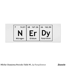 Nerdy Chemistry Periodic Table Words Elements Nerd Poster Zazzle Com Au Periodic Table Words Chemistry Chemistry Periodic Table