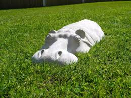 Hippo Ornament Hippopotamus Large 27 Long Gift For Etsy Large Garden Ornaments Garden Ornaments Lawn Art