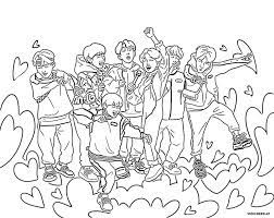 Bts Coloring Pages Print Members Of A Popular Korean Group