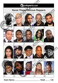 Our online hip hop trivia quizzes can be adapted to suit your requirements for taking some of the top hip hop quizzes. Famous Musicians 021 Rappers Quiznighthq