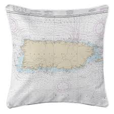 Pr Puerto Rico Nautical Chart Pillow
