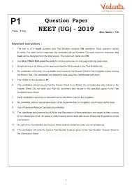 This question paper contains 14 questions divided into four sections a, b, c and d. Neet 2019 Question Paper With Solutions And Answers Keys For Code P1