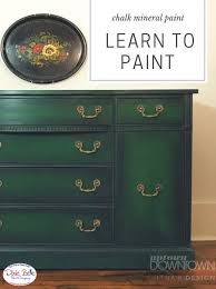 Click To Learn How To Paint Like This This Piece Is Blended Evergreen And Midnight Sky White And B Painted Furniture Green Painted Furniture Furniture Rehab