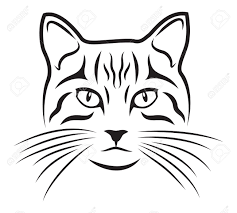 Outline kitten clipart black and white. Cat On White Background Cat Face Drawing Cat Outline Cat Tattoo