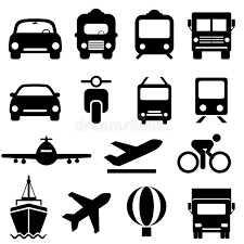 Transportation Vehicle Transport Traffic Car Truck Road Bus Plane Ship Cargo Vector Shipping Van Train Set Highway Tra Icon Set Icon Pictogram