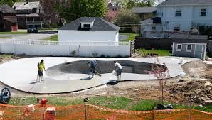 When finished, the acid washing process can give your pool a clean look. Pool Progress Decking Finding Silver Pennies