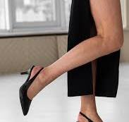 Women's Leather Pumps, Two-tone Slingback Heels, Elegant ...