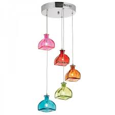 Endon Lighting Sarandon 5multi Sarandon 5 Light Ceiling Pendant In Multi Coloured Fi Glass Pendant Ceiling Light Glass Ceiling Pendant Cluster Pendant Lighting