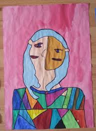 © olga picasso / picassolive. Kunstprojekt Zwei Gesichter Portraits Nach Pablo Picasso