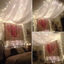 I just flick the wall switch on and its either dim or bright, flick the switch again and its. Fairy Light Bed Canopy Hung From Ceiling To Give Effect Of Four Poster I Used Dowel Through Hooks Fi Fairy Lights Bedroom Diy Bedroom Diy Bedroom Lighting Diy