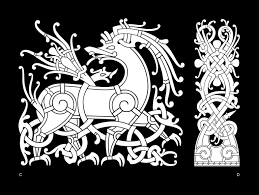 In the ringerike style, you can see both animal and birds, with many tendrils stemming from the animal, and plant motifs. Ringerike Style Viking Art Norse Patterns Celtic Art