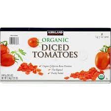 Detailed information canned whole peeled tomatoes/canned chopped tomatoes ingredients:fresh tomatoes, tomato puree, citric acid specification net weight drained weight quantity/20&rsquo;fcl 425g&times;24 425g 230g/240g 1850 cartons 800g&times. Kirkland Signature Organic Diced Tomatoes 14 5 Oz 8 Count Costco