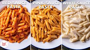 Our collection features all the classics like pesto, tomato and bolognese along with a few modified versions. White Sauce Pasta Red Sauce Pasta Pink Sauce Pasta Easy Pasta Recipes Chef Sanjyot Keer Youtube