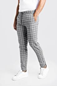My favorite menswear line that gives any man an aha moment of. Textured Check Smart Jogger Pants Boohooman Australia