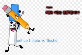 Pencil is a female contestant in battle for dream island, battle for dream island again, and battle for bfdi. I Stole Ur Bestie By Kaptain Klovers Bfdi Pen X Pencil Free Transparent Png Clipart Images Download