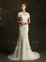 Maybe you would like to learn more about one of these? Elegante Meerjungfrau Brautkleid Rundhalsausschnitt Spitze Armel Mit Freiem Rucken