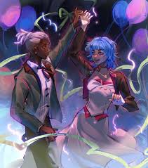 ekko (league of legends), jinx (league of legends), powder (alternate  timeline) (arcane), powder (arcane), arcane: league of legends, league of  legends, absurdres, highres, 1boy, 1girl, :d, alternate universe powder ( arcane), arm up,