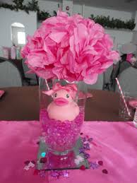 Water Gems Ordered From Ebay Vases And Mirrors From Dollar Store And Ducks Foun Girl Baby Shower Centerpieces Baby Shower Centerpieces Baby Shower Decorations